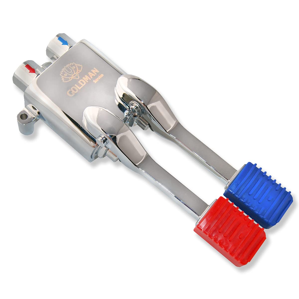 GOLDMAN SERVICE | Water Mixer Double Pedal Faucetap for Industrial Hotel Sinks, Pedal Sinks, Foot tap with Cold and hot Water Push Pedal