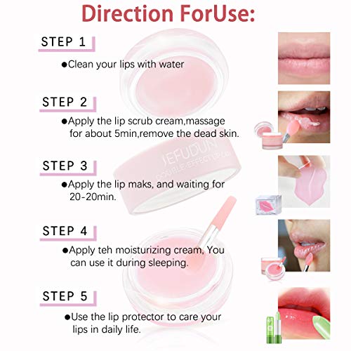 Lip Treatment set Vitamin C Lip Mask and Strawberry Lip Scrub Aloe