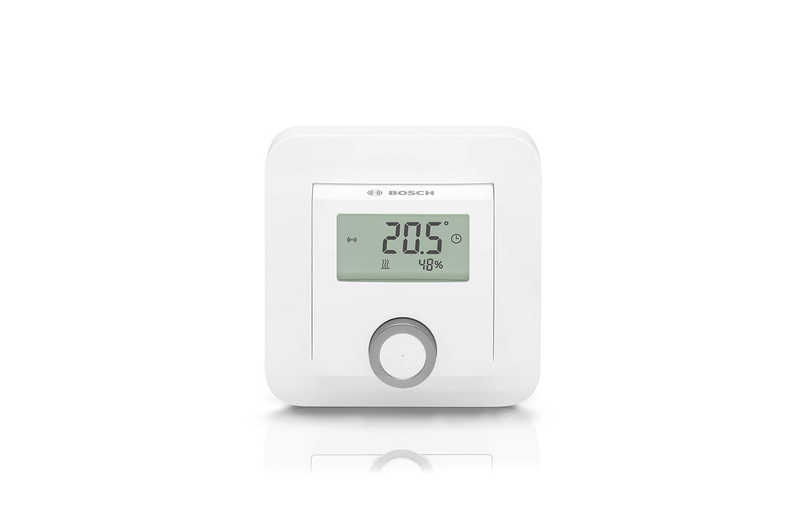 Bosch Smart Home Ambient Thermostat 2 AAA Batteries for Radiator Thermostats, Humidity Display Included, Compatible with Google and Alexa Assistant