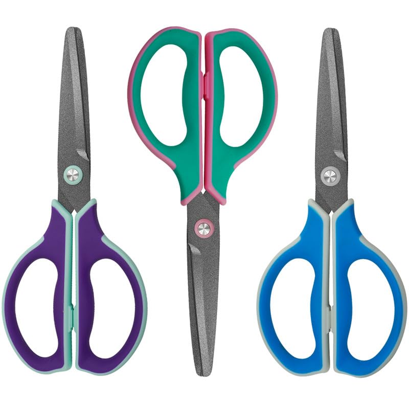CCR Schere,Scheren Set Mit Antihaftbeschichtung ,Komfortabler Griff 17.5cm Scharfe Edelstahl Bastelschere,Ideal Für Zuhause & Büro