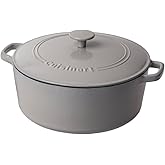 Cuisinart Chef's Classic Enameled Cast Iron Round Covered Casserole (Cool Grey, 7- Quart)