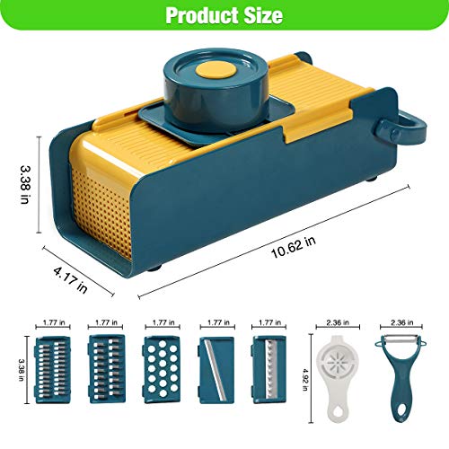 FUHUIM Mandoline Slicer, 7 in 1 Adjustable Vegetable Slicer, Fits for