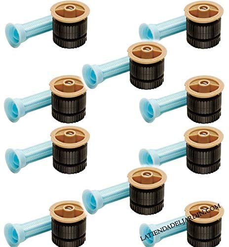 Rain Bird 18VAN nozzle for sprinklers. Range: 5.20 metres. Adjustable angle 0 to 360 degrees. Thread Compatible with Hunter, Rain Bird, Irritrol, Krain, Signature. Pack of 10 High Quality Nozzles