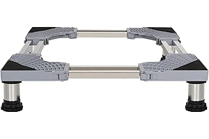 Kokorona Washing Machine Stand Mini Fridge Stand with 4 Strong Feet (5.1-6.3in High, Dual-Tube), Adjustable Refrigerator Base Multi-Functional Washer Dryer Pedestals, Max Load 440LBS