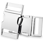 CooBigo Metal Side Release Buckle Webbing Buckle Paracord Bracelet Clasps for Leather Strap Dog Collars Harness Belt