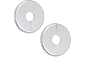 Tsnamay 2 Pcs Wall Split Flange, ABS Round Self-Adhesive Escutcheon Plate Buckles Design for 0.86"/22mm,Silver
