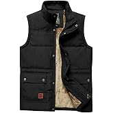 Vcansion Men's Outdoor Stand Collar Fleece Jacket Vest Casual Padded Vest Coats
