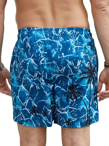 Kfnire Men's Swim Shorts with Compression Lining and Pockets, Swim Shorts Quick Dry Water Repellent Swim Trunks for Men