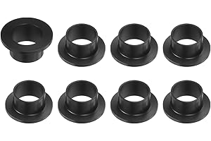 HARFINGTON 8pcs Flanged Sleeve Bearings Plastic Bushings 16mm Bore x 18mm OD x 12mm Length Black POM Bushings