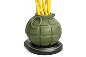 Grenade Pencil Holder Desk Organizer – Tactical Military Pen Holder – Cool Office Desk Decor – Unique Gift Idea for Men, Vete