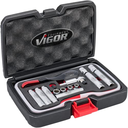 VIGOR Brake Bleeder Complete Set V7471/17 17-Piece 7-12 mm