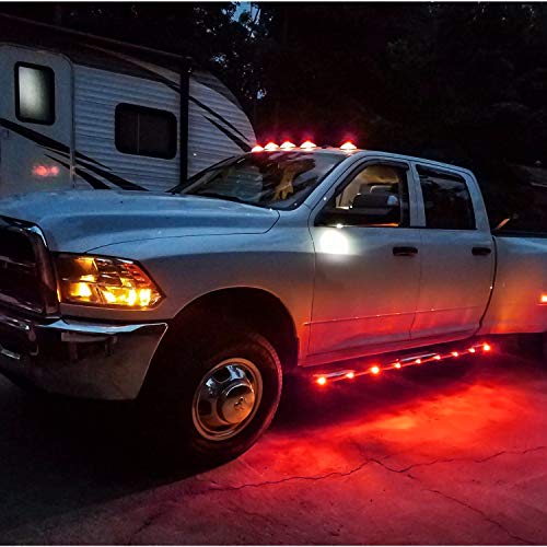 Nilight - TL-04 10 PCS 3/4 Inch Round LED Clearance Light LED Front Rear Side Marker Indicator Light Bullet Marker Light for Truck RV Car Bus Trailer Van Caravan Boat 12V, Red, 2 Years Warranty