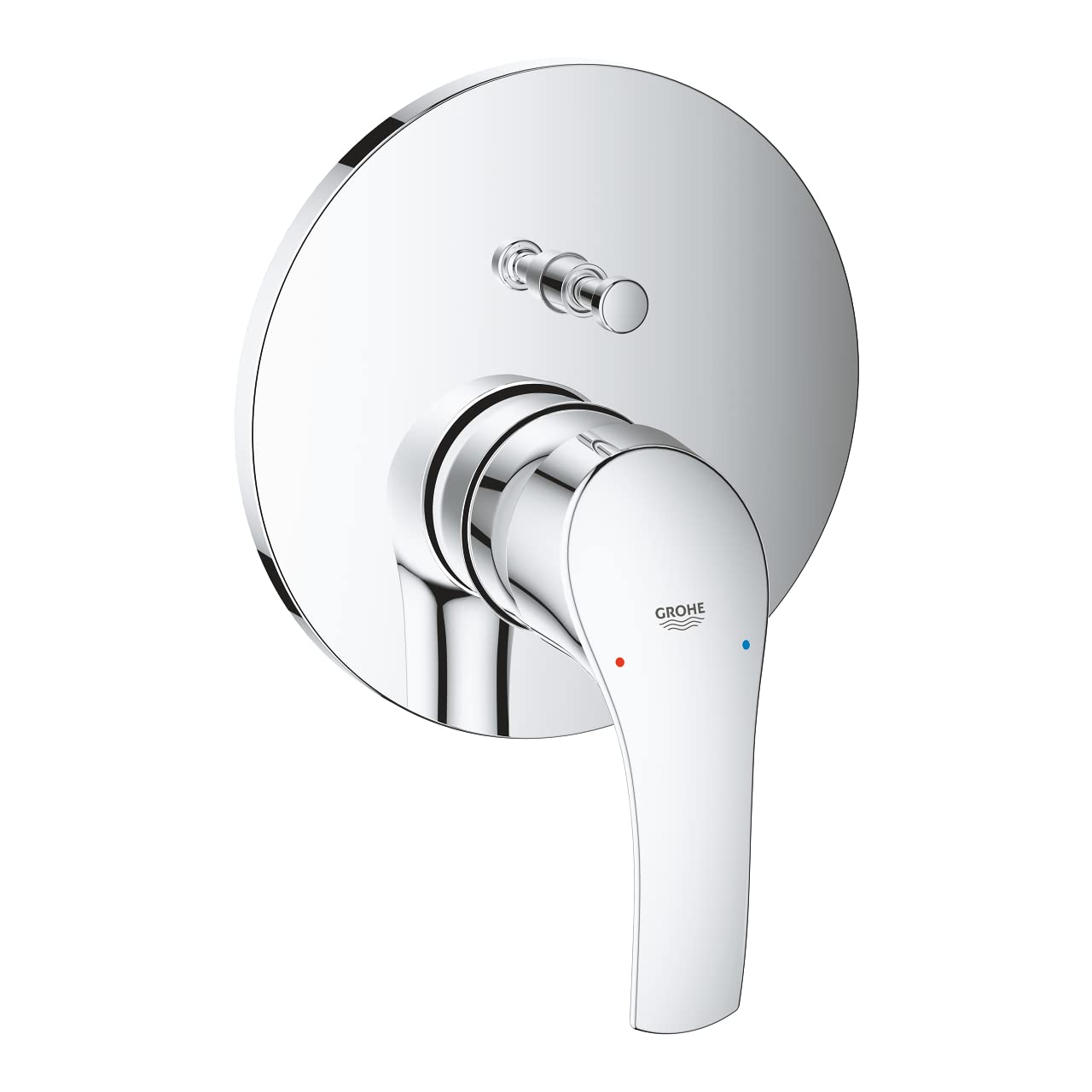 GROHE Eurosmart Single-Lever Shower/Bath Mixer Trim Set, 2-Way Diverter, Concealed Installation, Chrome, 24043002