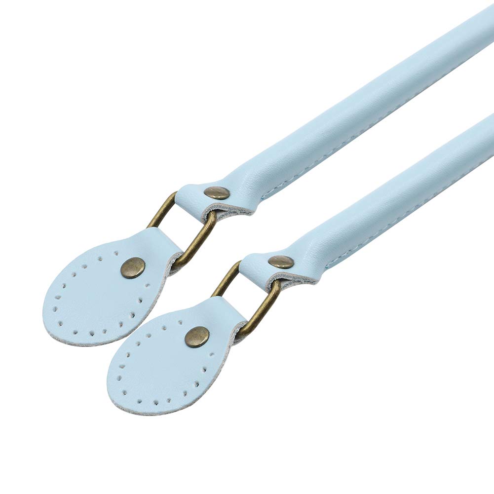 Asudaro 1 Pair Leather Bag Handles Chain Bag Handle Bag Accessories Leather Strap DIY Replacement Belt Tote Shoulder Bag Tote Bag 50c Light Blue
