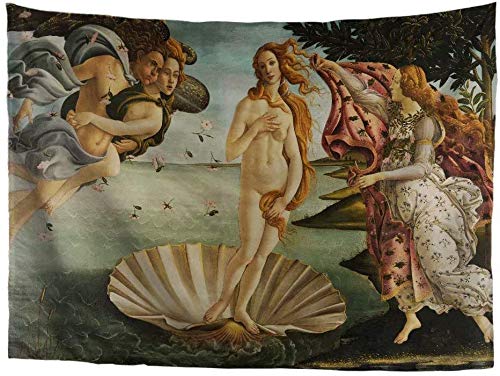 SEANATIVE World Classic Art Masterpiece Tapestry Series Sandro Botticelli The Birth of Venus 1484–89. Classical Art Tapestry Antique Vintage Collection Home Decor for Bedroom/Living Room XL