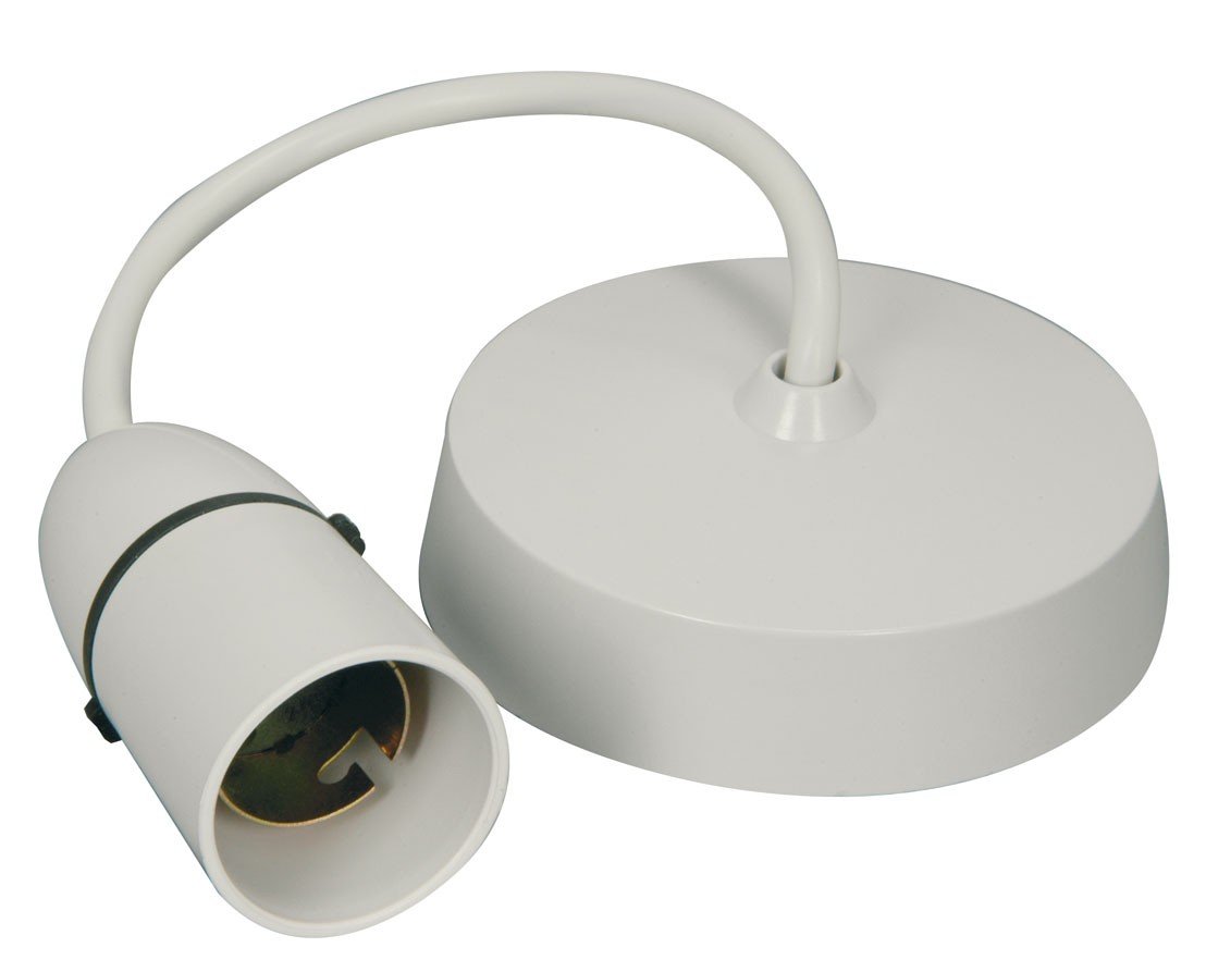 6" Ceiling Rose and Light Pendant Set Lamp Light Bulb Holder White Plastic x 1