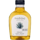 Madhava Organic Light Agave, 100% Pure Organic Blue Agave Nectar, Natural Sweetener, Sugar Alternative, Vegan, Organic, Non GMO, Liquid Sweetener, 17 Ounce