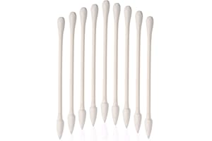 HNRLOY Cotton Swabs 800 Pieces, Double Precision Tips with Paper Stick, 4 Packs of 200 Pieces (Round+Pointed Shape)