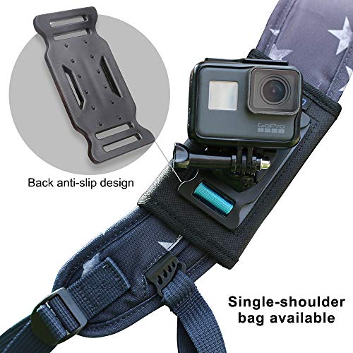 Backpack Shoulder Strap Mount Camera with Adjustable Shoulder Pad and