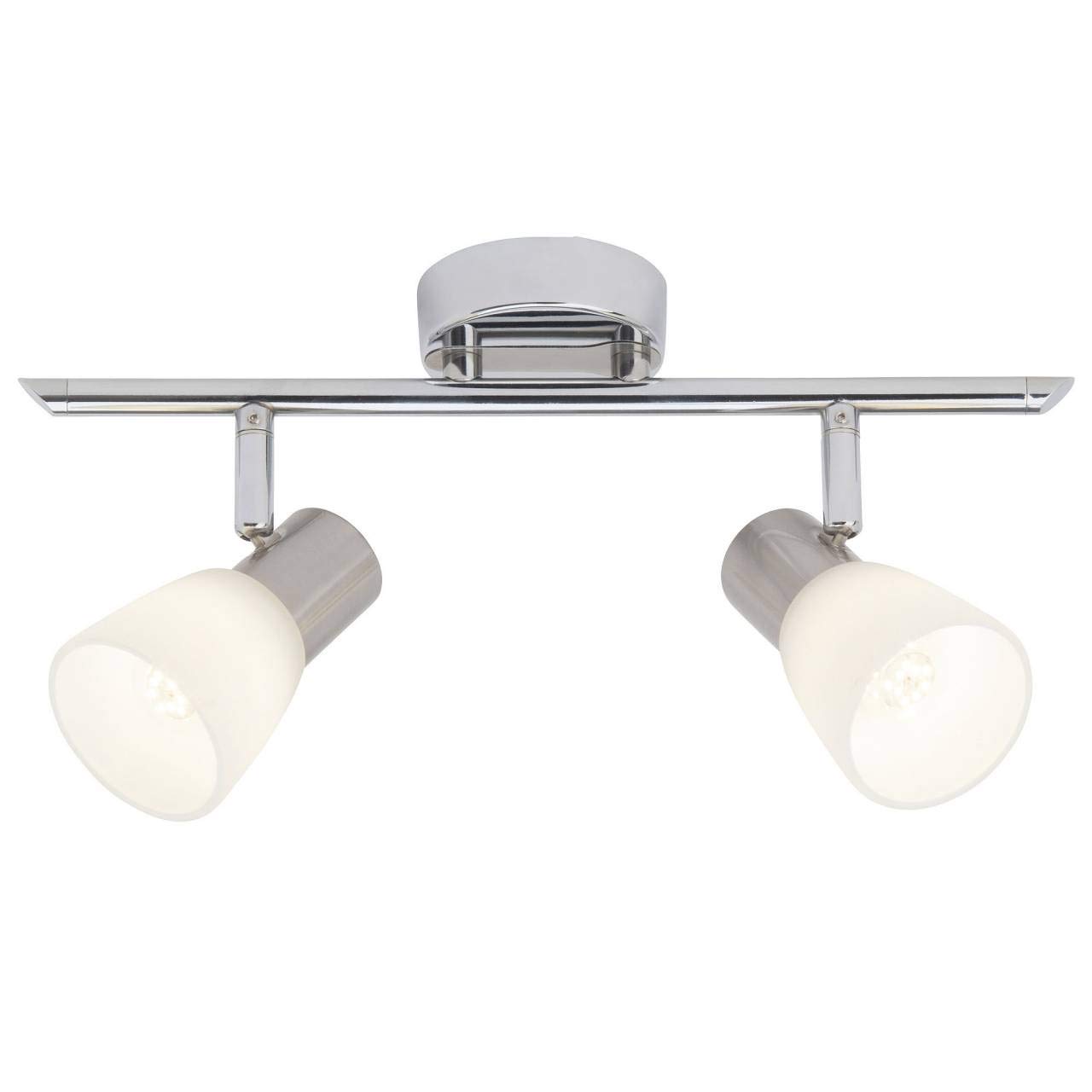 BRILLIANT lamp Janna LED spot Tube 2-Leaf Iron/Chrome/White | 2X LED-Z45, E14, 4W LED Drop Lamps Included, (450lm, 2700K) | Scale A ++ to E | Energy-Saving and Durable Thanks to The use of LEDs