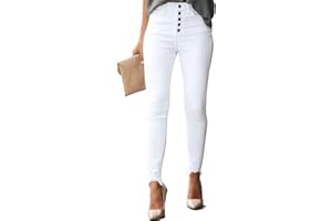 Allimy Women's High Rise Skinny Stretch Ripped Jeans High Waisted Destroyed Denim Pants