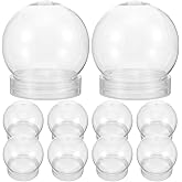 Alipis Diy Snow Globe Water Globe: 4 Inch Plastic Christmas Snow Balls Kit with Screw off Caps - Fillable Display Balls Keepsake Sphere for Diy Crafts Home Decor, 10pcs