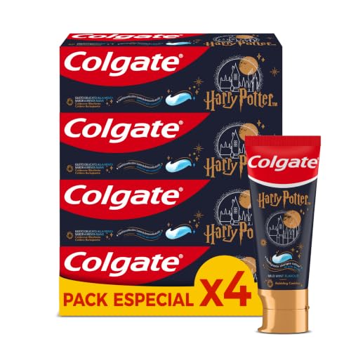 Pasta de dientes infantil Harry Potter Caldero Burbujeante 6+ años, Pack 4 x 50ml, Pasta de Dientes con Flúor para niños, máxima protección anticaries, esmalte 4 veces más fuerte