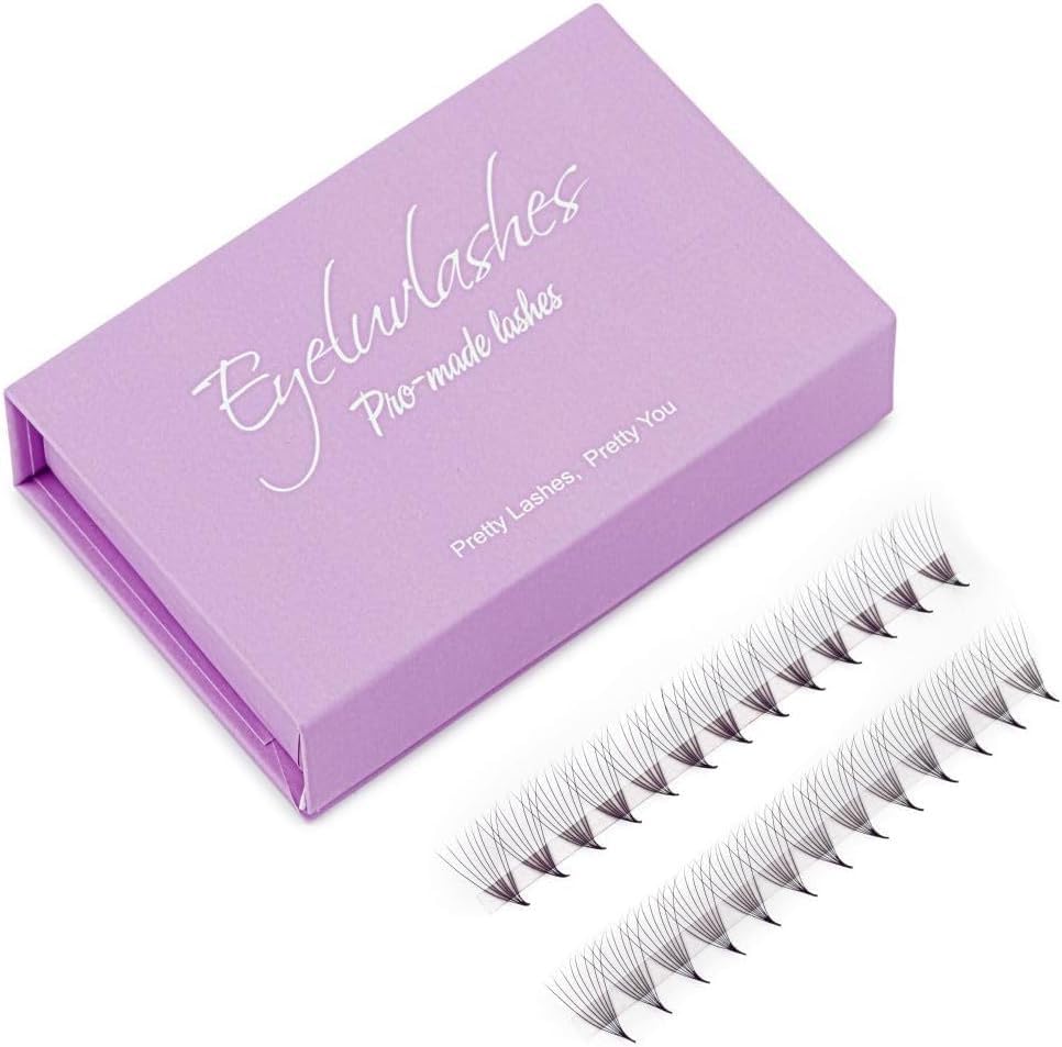 8D Pro-Made Fans on a strip speedy fans Pro Made Handmade Lash Fans Pointed Base Eyeluvlashes (D Curl 10mm length)