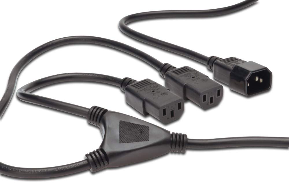 Premium Cord 230V PC Extension Y Extension Cable Male to 2 Female
