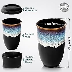 NOVA CERAMICS Travel Mug - Ceramic Travel Mug With