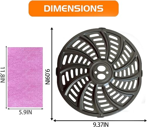6QT Air Fryer Grill Plate for Gourmia GAF698 GAF686 Air Fryers, Upgraded Air Fryer Crisper Plate Grill Pan Tray Rack Insert Grate Grid Shelf for Gourmia 6QT Air Fryer, Nonstick, Dishwasher Safe