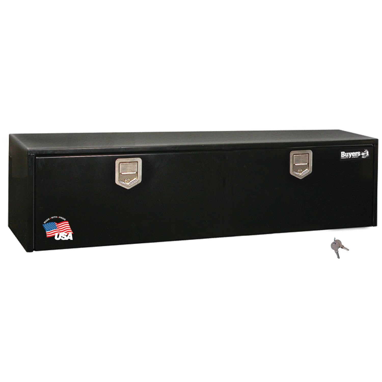 Photo 1 of ***MAJOR DAMAGE - COVERED IN DENTS - SEE PICTURES - NO PACKAGING***
Buyers Products 1702115 Steel Underbody Truck Box with Lockable Paddle Latch, 18x 18x 60 Inch, for Work/ Utility Truck, Heavy Duty Truck Bed Box, Made in the USA, Black