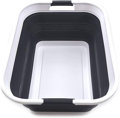 SAMMART 42L Collapsible Laundry Basket Foldable Storage Container Black