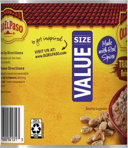 OLD EL PASO TRADITIONAL REFRIED BEANS, VALUE SIZE, 31 OZ.