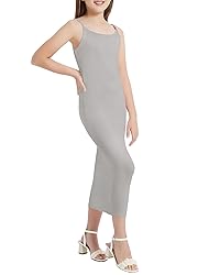 EXARUS Girls Bodycon Dress Spaghetti Strap Slip