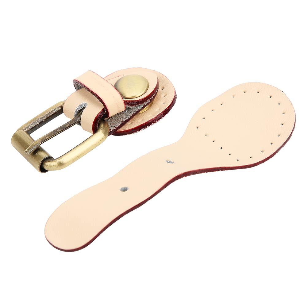 HEEPDD Bag Buckle Lock, Faux Leather Tab Closure with Bronze Fittings for Handbag Shoulder Bag Shoulder Bag Purse Making Supplies Natural for DIY Bag Makers