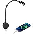 acegoo 12V LED Reading Light, RV Boat Bedside Reading Lamp, 12 Volt Flexible Gooseneck Bed Light for Camper Van Trailer Truck Motorhome, Integral Switch & USB Charger