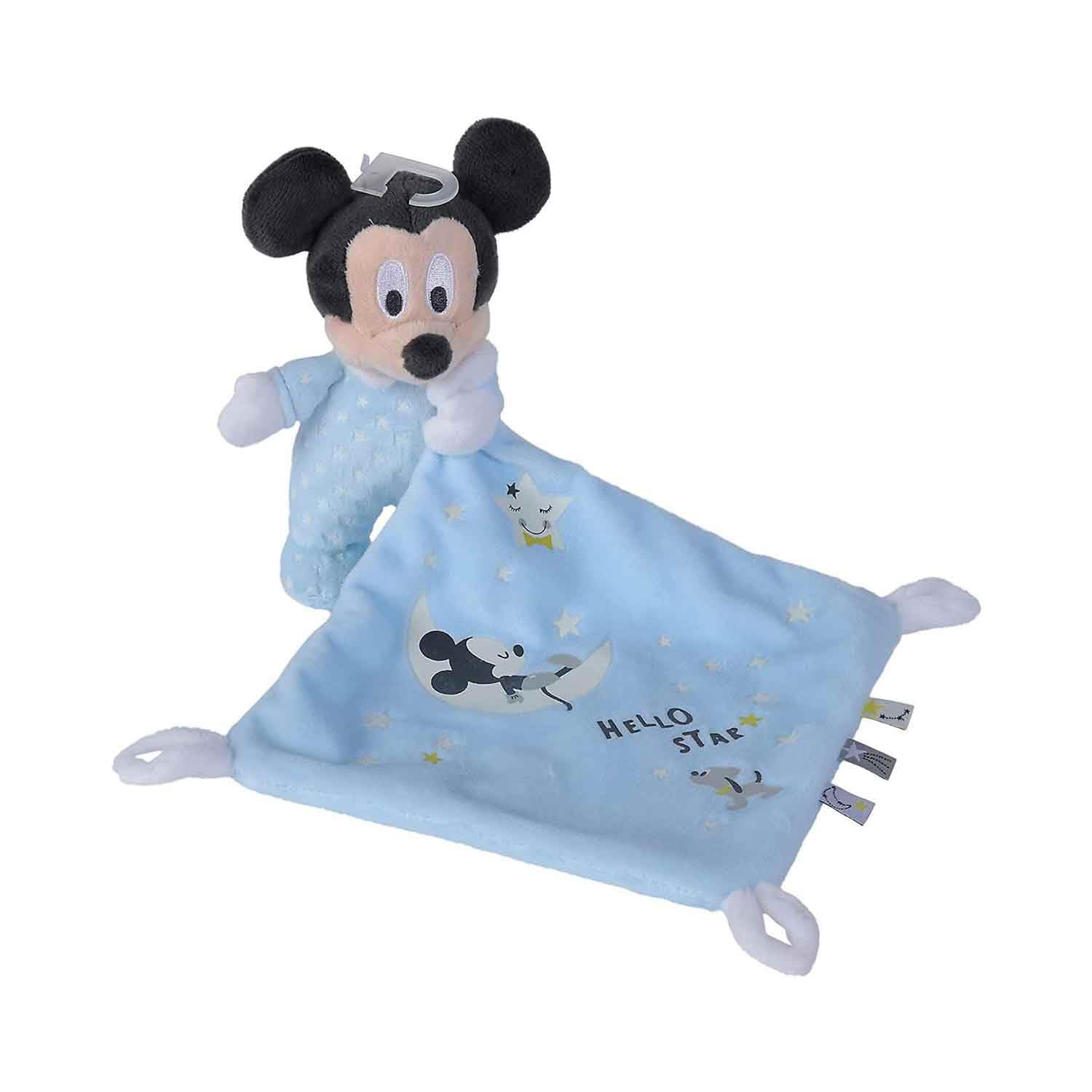 Simba 6315872504 Disney Mickey Mouse Comforter, Glow in The Dark, Mickey Mouse, Plush Toy, from the First Months of Life
