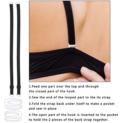 40 Pieces Swimsuit Bra Hooks Bra Slide Hook Bra Strap Hook Replacement for Swimsuit Tops and