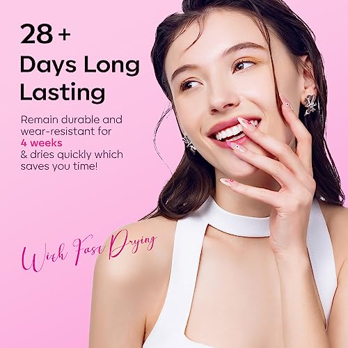 Modelones 20PCS Gel Nail Polish Kit with U V Light Starter kit-6 Colors Hot Pink Rose Red Soak Off Gel Polish Set, Portable Mini LED Lamp, Base Top Coat, All in One Manicure Kit DIY Salon Gift