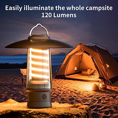 PINSAI Small LED Camping Lantern,Rechargeable Retro Warm Camp Light