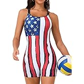 beautyin Boyleg Swimsuits for Women Athletic One Piece Bathing Suit Crisscross Back Swimwear