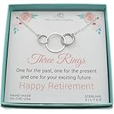 Three Ring Retirement Necklace | 3 Circle Necklace | .925 Sterling Silver Necklace | Gift for Women