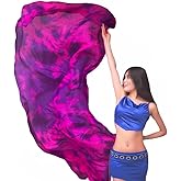 Nimiman Women Chinese Hand Scarves Belly Dance Real Silk Veils Tie Dyed Gradient Color 250 * 114cm