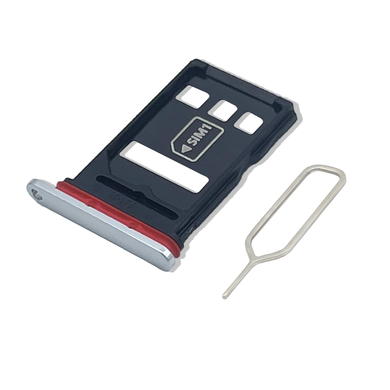 Eonpam Original DUAL SIM Card Slot Tray Holder Replacement for (Huawei P40) Incl SIM Pin (Silver)