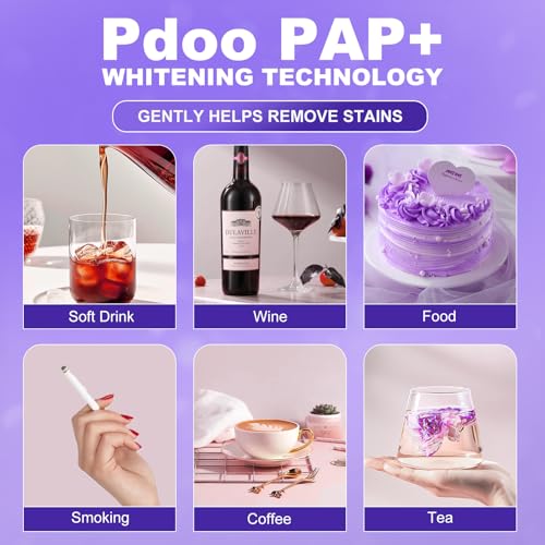Purple Teeth Whitening Strips 28 Count - 14 Days Treatment Whitener Strips with Non Slip & Enamel Safe & Non Sensitive, Teeth Whitening Kit for Coffee, Wine Stains Removal Fastly (28 Strips - Purple)