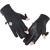 Dhjovate Cycling Gloves Touch Screen Anti-Slip Warm Gloves Lining Warm Gloves flip Finger Design Suitable for Outdoor Running Sports Cycling Sports Driving Men and Women