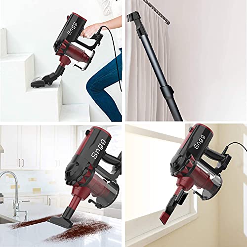 Vacuum Cleaner,Sngg 17KPA Stick Vacuum Corded Powerful Suction Handheld Light Vacuum Cleaner Hardwood Floors -H7s Black