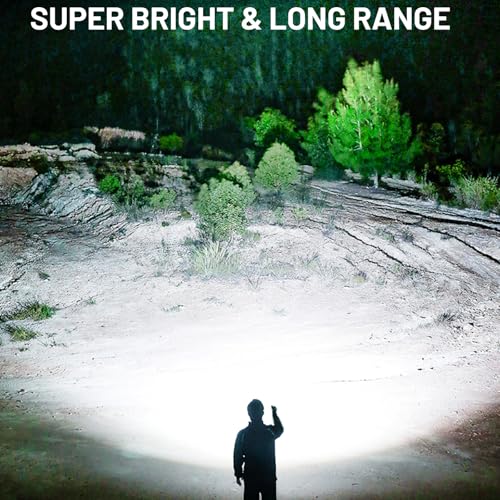 Rechargeable Flashlights 990,000 High Lumens, 2 Pack Super Bright Powerful Flashlight with 5 Modes, 12H Long Runtime & IPX6 Waterproof Brightest LED Flash Light for Home Camping Hiking Emergency