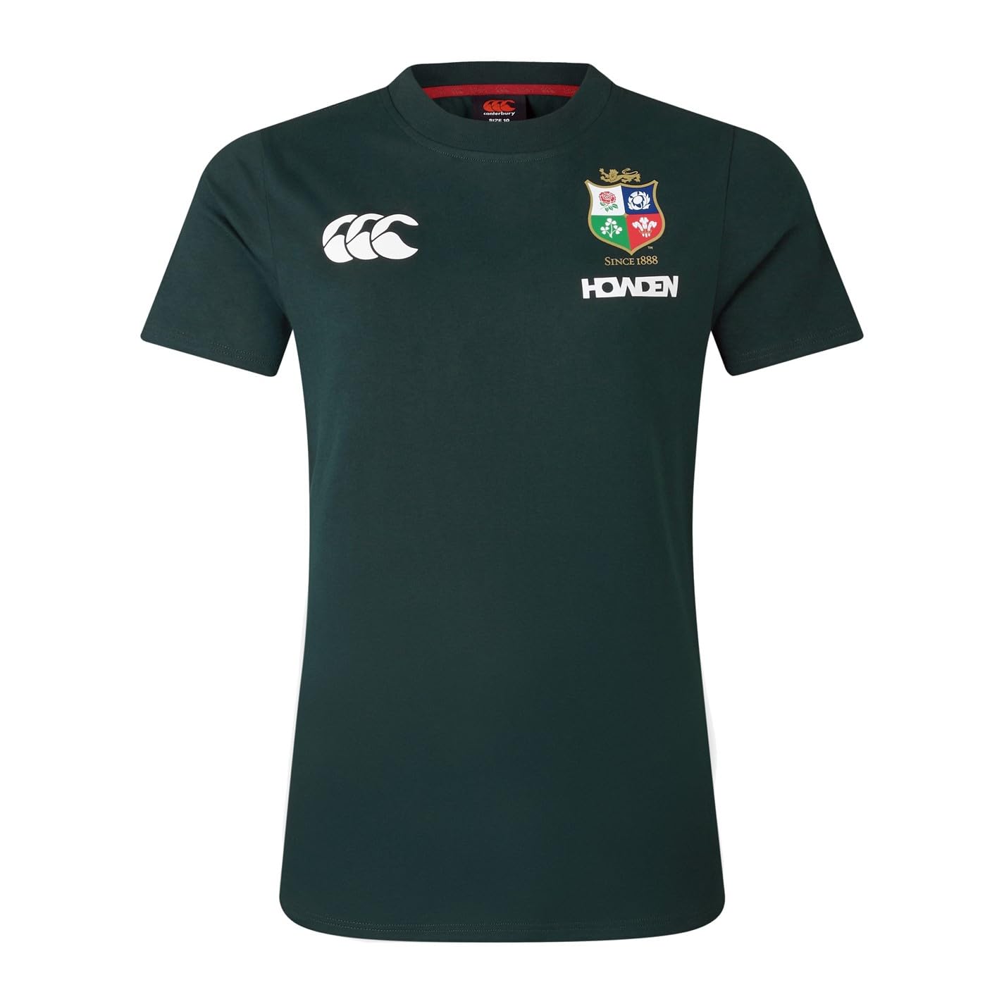 Canterbury Women's Official British & Irish Lions Cotton Rugby Jersey Tee | Organic Cotton T-Shirt, Scarab, 8